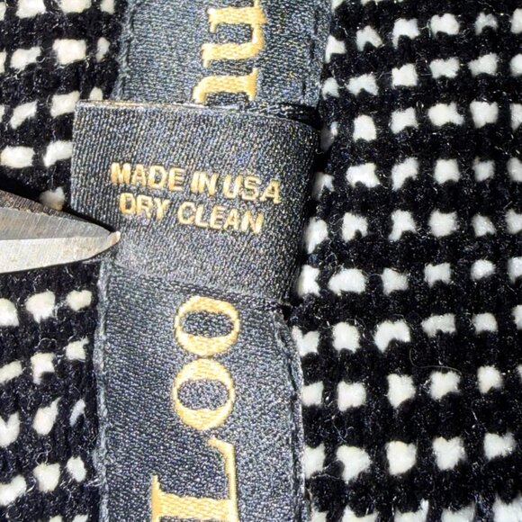 Loominus Handwovens Cardigan Women's XS Black Print Chenille Sweater Blazer - Picture 6 of 12